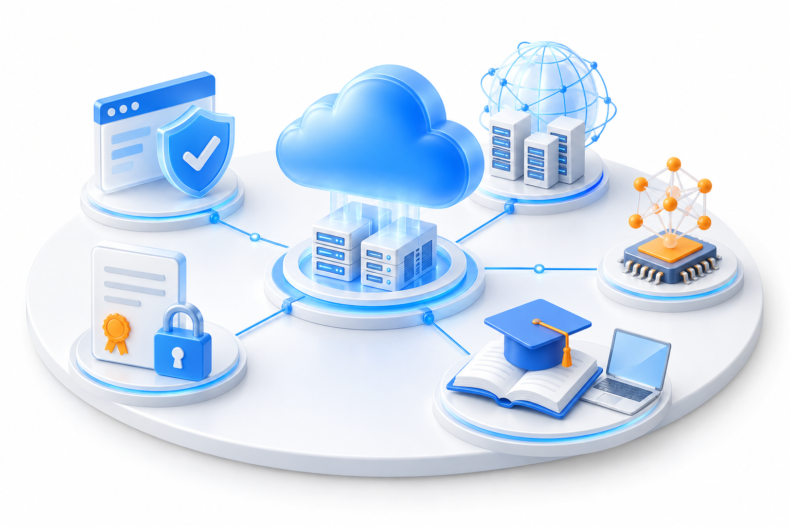 九邻科技业务生态：SSL 证书、Web 应用安全、云计算、AI 智能服务与企业培训